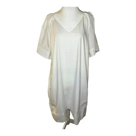 NEW Madewell Women’s XL Eyelet White V-Neck Mini Shirtdress NWT Soldout Online!‎ - Picture 2 of 9